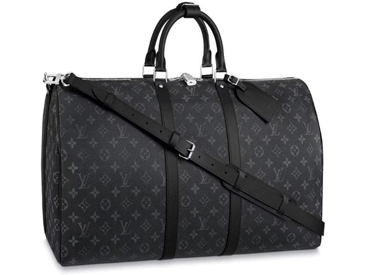 Louis Vuitton Keepall Bandouliere Monogram Eclipse 55 Black/Grey