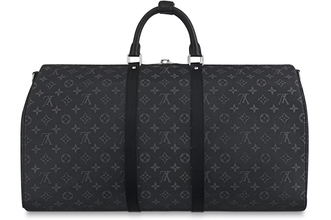 Louis Vuitton Keepall Bandouliere Monogram Eclipse 55 Black/Grey